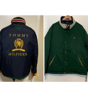 Like New VTG TOMMY HILFIGER Reversible Jacket puffy Green & Navy